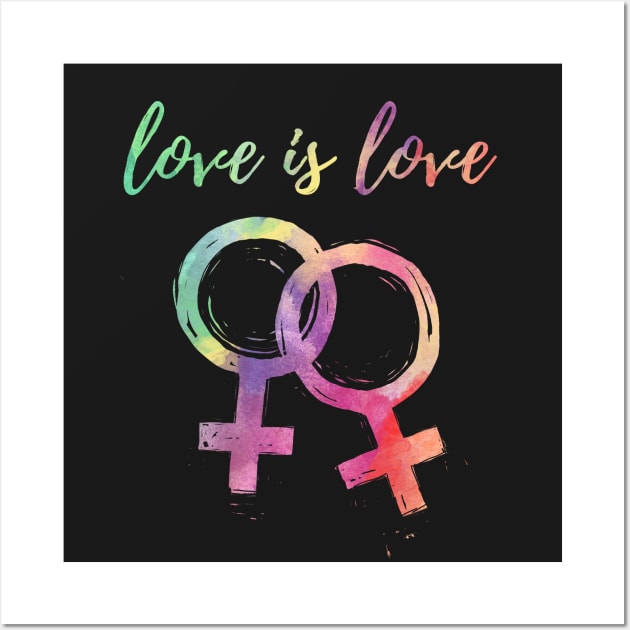 Love is Love Gay Femme Rainbow Wall Art by IllustratedActivist